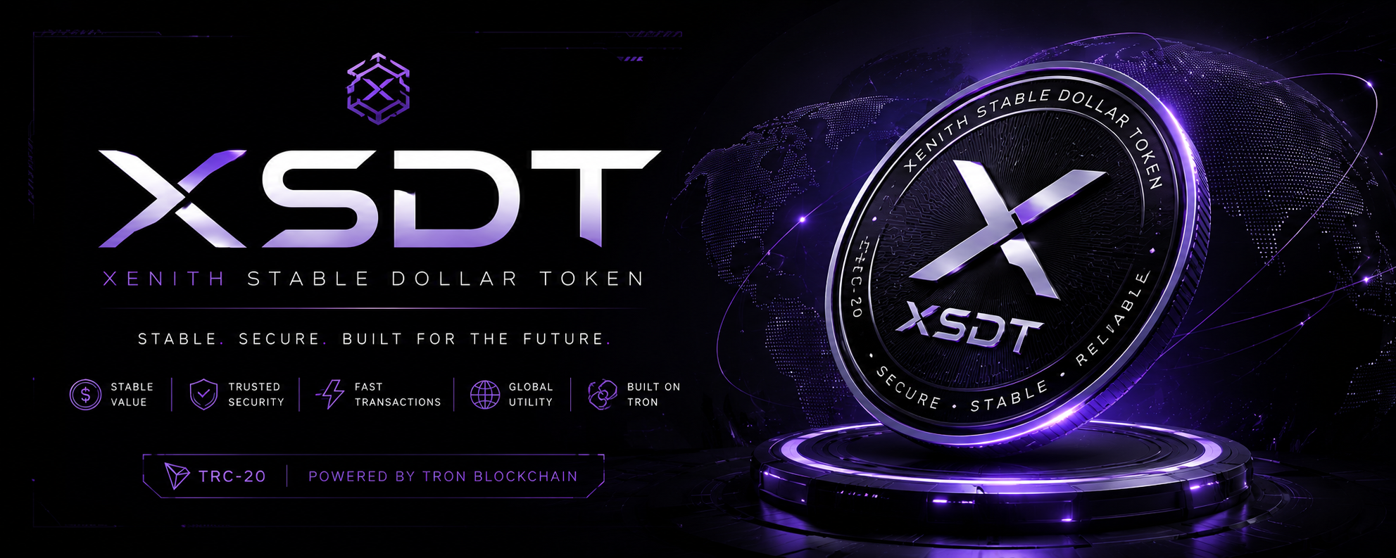 XSDT — Xenith Stable Dollar Token. Stable. Secure. Built for the future.